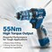Auto Family 18V Lithium-Ion Power, 1800 RPM, 55Nm High Torque Output, 0.8-10mm Chuck Capacity Brushless Cordless Drill Set, Double Battery Power Kit with Charger, Rechargeable Hand Drill
