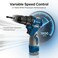 Auto Family 18V Lithium-Ion Power, 1800 RPM, 55Nm High Torque Output, 0.8-10mm Chuck Capacity Brushless Cordless Drill Set, Double Battery Power Kit with Charger, Rechargeable Hand Drill