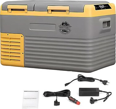 Auto Family Dual-Zone Electric Car Refrigerator, Cooler Box 32.9L &ndash; 12V/24V Portable Cooler &amp; Freezer for Outdoor Adventures (32.9L)