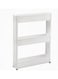 3-Tier Slim Slide Out Kitchen Trolley, Small Space Organizer Storage Rack with Pulleys, Moving Wall Cabinets Tower Holder Racks, White Plastic
