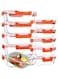 Glass Meal Prep Containers (10 pcs Rectangle) Glass Food Storage Containers with Lids, Glass Lunch Box Portion Control, Airtight Glass Bento Box Lunch Containers 10P Rectangle Red