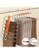 Space Saving Pants Hangers - 6 Tier Trouser Hangers Non-Slip Folding Rack, Rotating Hangers, Magic Closet Pants Organizer, 2 Modes for Hanging, for Pants, Jeans, Scarves and Clothes(2 Pack, Orange)