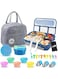 MEEMS 27Pcs Bento Box for Kids, 1300ML 4 Compartments Lunch Box Kit for Kids/Adult/Toddler, Durable Leak-proof Box with Spoon Fork Bag Accessories, Microwave Dishwasher Freezer Safe, BPA-Free (Blue)
