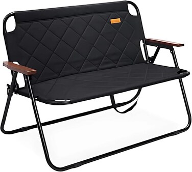 AUTO FAMILY Foldable Outdoor Camping Chair Black&ndash; 2 seater Chair Outdoor, portable camping chair, camping chair 2 person