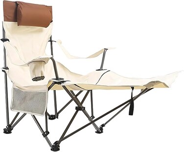 AUTO FAMILY Folding Reclining Camping Chair with Footrest, outdoor foldable chairs, camping chair with footrest, foldable chair for camping