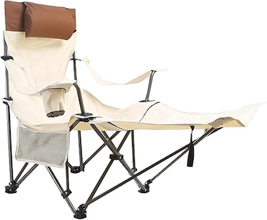 AUTO FAMILY Foldable Moon Camping Chair &ndash; Portable Saucer Lounge Chair with Cup Holder, Folding Chair Outdoor