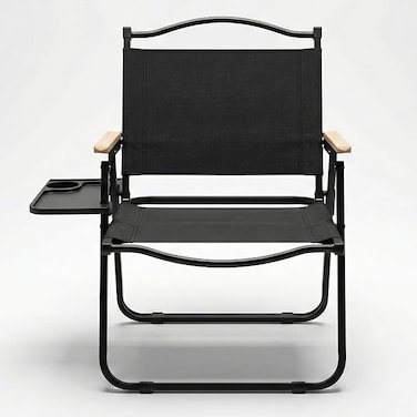 AUTO FAMILY Portable Folding Camping Chair (Set of 2) Black, Outdoor Foldable Camping Chairs, Lightweight Folding Camp Chair Perfect for Camping