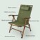 AUTO FAMILY Luxury Reclining Folding Camping Chair Green, Reclining Camping Chair, Foldable Outdoor Chair, Wooden Frame Lounge Chair (Green)