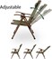 AUTO FAMILY Luxury Reclining Folding Camping Chair Black, Reclining Camping Chair, Foldable Outdoor Chair, Wooden Frame Lounge Chair (Black)