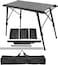 AUTO FAMILY Portable Folding Camping Table, Portable Lightweight Grill Table for Outdoor, Folding Table, Outdoor Table, picnic table metal, Aluminum Roll-Up Table
