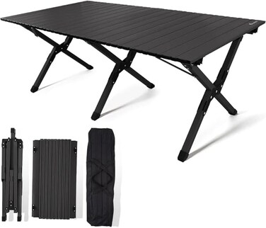 AUTO FAMILY (150 CM) Folding Aluminum Camping Table Black (150 CM)