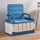 AUTO FAMILY Camping Plastic Storage Box with Lids 60L (Sky Blue), Storage Containers Stackable Plastic Bins For Home &amp; Office Organization, Camping Organizer, Travel Storage Container