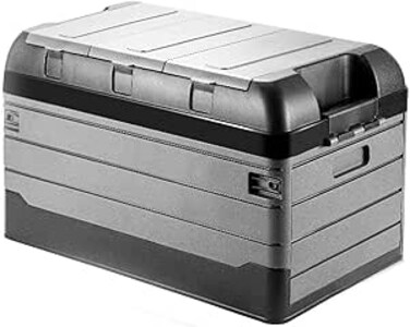 AUTO FAMILY Outdoor Double-Layer Camping Storage Box 40L, Foldable Plastic Storage Box with Lid, Storage Containers Stackable Plastic Bins For Home, Outdoor Storage Bin (ST - 40L)