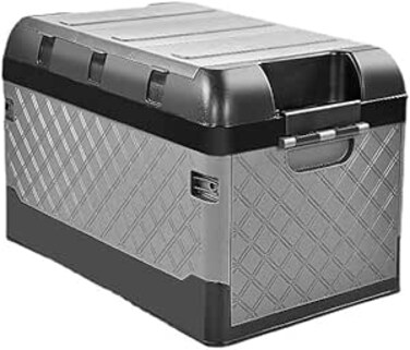 AUTO FAMILY Outdoor Double-Layer Camping Storage Box 40L, Foldable Plastic Storage Box with Lid, Storage Containers Stackable Plastic Bins For Home, Outdoor Storage Bin (ST1-40L)