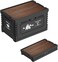 AUTO FAMILY Outdoor Camping Folding Storage Box 60L, Foldable Plastic Storage Box with Lids, Storage Containers Stackable Plastic Bins For Home &amp; Office Organization (Black - 60L)