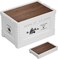 AUTO FAMILY Outdoor Camping Folding Storage Box 60L, Foldable Plastic Storage Box with Lids, Storage Containers Stackable Plastic Bins For Home &amp; Office Organization (White - 60L)