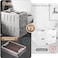 AUTO FAMILY Premium Camping Plastic Storage Box with Wooden Lids 60L, Storage Containers Stackable Plastic Bins For Home &amp; Office Organization, Folding Plastic Box with Lid (Grey - 60L)