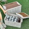 AUTO FAMILY Premium Camping Plastic Storage Box with Wooden Lids 35L, Storage Containers Stackable Plastic Bins For Home &amp; Office Organization, Folding Plastic Box with Lid (Grey - 35L)