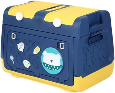 AUTO FAMILY Plastic Storage Box for Kids 25L, Storage Containers Stackable Plastic Bins For Home &amp; Office Organization Snacks Books Storage Box Save Space (Blue - 25L)