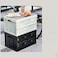 AUTO FAMILY Foldable Plastic Storage Box, Wooden Cover 55L, Thickened Outdoor Foldable Storage Box (Black - 55L)