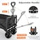 AUTO FAMILY Collapsible Folding Camping Wagon, Portable Large Trolley cart, Bearing Heavy Capacity Beach Garden Shopping Carts &amp; Stroller Wagon (AF - Green)