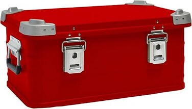 AUTO FAMILY Aluminum and Magnesium Alloy Camping Storage Box, Cooking and Outdoor Gear Box, Fishing Gear Organizer, Home Clothes Organizer (Red- Small (51.7 CM))