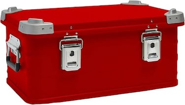 AUTO FAMILY Aluminum and Magnesium Alloy Camping Storage Box, Cooking and Outdoor Gear Box, Fishing Gear Organizer, Home Clothes Organizer (Red- Large (77.2 CM))