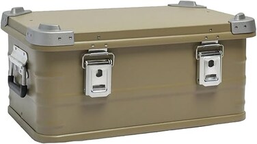AUTO FAMILY Aluminum and Magnesium Alloy Camping Storage Box, Cooking and Outdoor Gear Box, Fishing Gear Organizer, Home Clothes Organizer (Khaki- Large (77.2 CM))