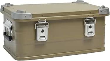 AUTO FAMILY Aluminum and Magnesium Alloy Camping Storage Box, Cooking and Outdoor Gear Box, Fishing Gear Organizer, Home Clothes Organizer (Khaki- X-Large (89.2 CM))