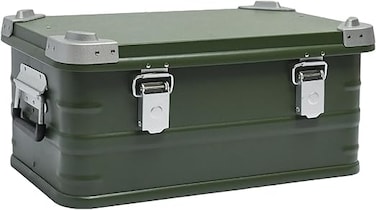AUTO FAMILY Aluminum and Magnesium Alloy Camping Storage Box, Cooking and Outdoor Gear Box, Fishing Gear Organizer, Home Clothes Organizer (Green- Medium (57.7 CM))
