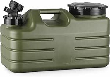 AUTO FAMILY Portable Outdoor Water Storage Container 18.5L &ndash; BPA-Free, Durable Camping Water Jug with Spout &amp; Accessories (18.5L - Khaki)