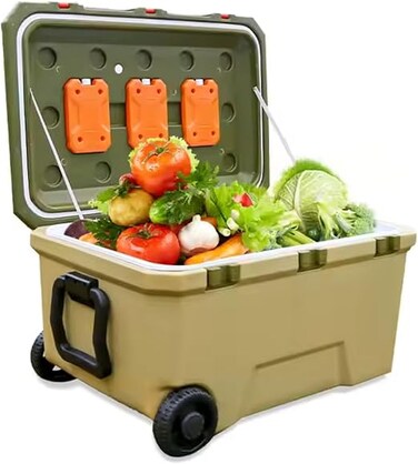 AUTO FAMILY 72-Hour Cold Storage Outdoor Cooler Box 68L &ndash; Heavy-Duty Insulated Ice Chest with PU Foam   Ideal for Camping, Fishing, BBQs &amp; Road Trips (68L)