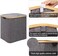 AUTO FAMILY Foldable Laundry Hamper with Lid &ndash; Bamboo Frame &amp; Fabric Liner, Clothes Storage Basket for Bedroom, Bathroom &amp; Laundry Room (Medium)