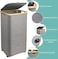 AUTO FAMILY Foldable Laundry Hamper with Lid &ndash; Bamboo Frame &amp; Fabric Liner, Clothes Storage Basket for Bedroom, Bathroom &amp; Laundry Room (Large)