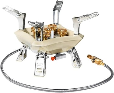 AUTO FAMILY Foldable Camping Gas Stove &ndash; Lightweight Outdoor Butane/Propane Burner for Hiking, Backpacking &amp; Emergency Cooking
