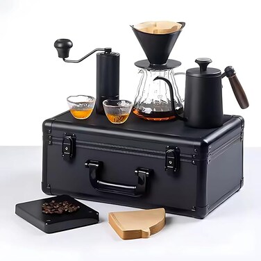 AUTO FAMILY Premium Portable Pour-Over Coffee Maker Set &ndash; Complete Travel Brewing Kit for Coffee Enthusiasts (10 Pcs Set)