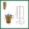 AUTO FAMILY Stackable Stainless Steel Coffee Mug Set with Rack and Mesh Carrying Bag &ndash; 4 Durable Matte Black Steel Cups with Space-Saving Metal Stand &ndash; Ideal for Home, Office (Yellow)