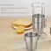 AUTO FAMILY Stackable Stainless Steel Coffee Mug Set with Rack and Mesh Carrying Bag &ndash; 4 Durable Matte Black Steel Cups with Space-Saving Metal Stand &ndash; Ideal for Home, Office (Silver)