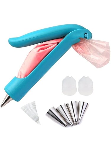 MISTHO Pastry DIY Cake Decorating Pen Icing Piping Tips Nozzles Bag Sugar Craft Fondant Cake Deco Tool Kit Stainless Steel Piping/Dispenser Nozzles Pen Set