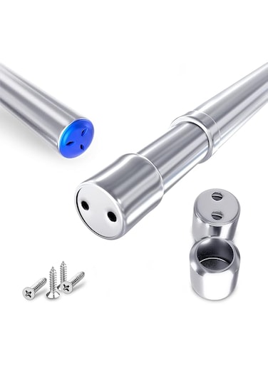 Rocoel Wardrobe Rail and Fittings 30-50 cm &ndash; Stainless Steel Extendable Clothes Rail Pole with End Sockets &amp; Screws - Heavy Duty &amp; Rust Resistant for Wardrobe, Shower, Balcony, Windows