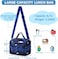 VASCHY Lunch Box Bag Kids, Insulated Two Compartments Cooler Bags for Boys Girls w Shoulder Strap for School,Daycare,Kindergarten Shark Ocean