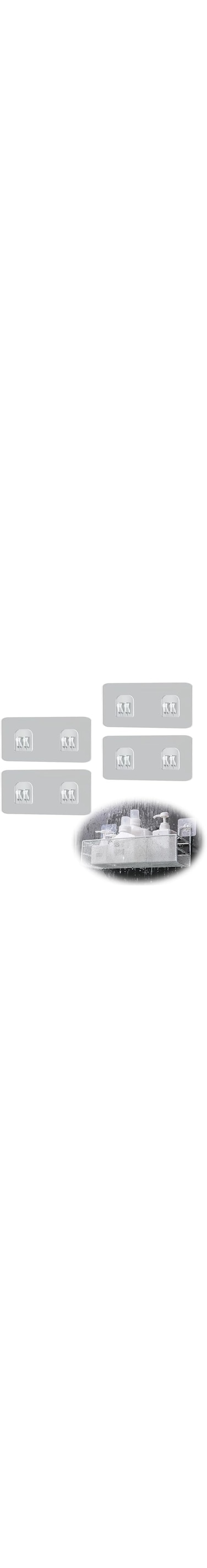 Big Bargain Store Bathroom Shelf Adhesive Hooks 4Pieces Sticker Strong Hooks，Adhesive Hooks Sticker Strong Waterproof,No Drilling Bath Toilet Shower Kitchen Racks Hooks