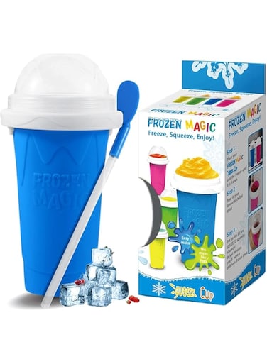 AGA ZONE Slushie Maker Cup &ndash; Magic Quick Frozen Smoothies Cup, Double Layer Squeeze Cup for Homemade Milk Shakes &amp; Ice Cream, DIY Cooling Cup for Family Fun