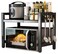 Shelf, 2 Tier Microwave oven Rack Stand Storage Holder Kitchen Corner Shelf Desktop Printer Shelf Rack, Bakers Rack(Black)