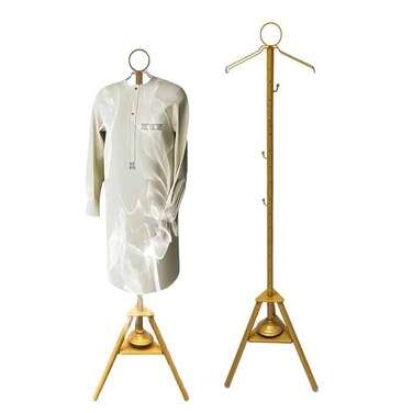 Foxes FB12 Mabkhara Libas, Vertical Cloth Incense Burner Stand, Garment Steamer Stand - Golden