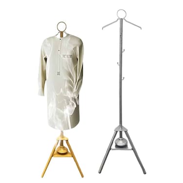 Foxes FB12 Mabkhara Libas, Vertical Cloth Incense Burner Stand, Garment Steamer Stand - Silver