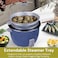 DOMEA Electric Rice Cooker, 3L, 1000W, Cook/Steam/Warm 3-in-1 Functions, Nonstick Inner Pot, Extendable Steam Tray, Tempered Glass Lid, Automatic Shut Off with Overheat Protection, Large Size, Blue