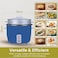 DOMEA Electric Rice Cooker, 3L, 1000W, Cook/Steam/Warm 3-in-1 Functions, Nonstick Inner Pot, Extendable Steam Tray, Tempered Glass Lid, Automatic Shut Off with Overheat Protection, Large Size, Blue