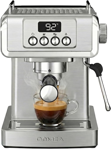 DOMEA Espresso Coffee Maker, 20Bar High-Pressure Pump, Advanced Thermo Block Heating, Digital Temp Control, Precision Milk Frothing Wand,Barista-Quality Espresso, Cappuccino &amp; Latte Art at Home-KCM811