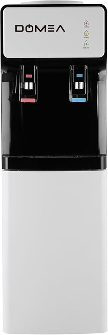 DOMEA Water Dispenser, Hot &amp; Cold, Top Load, Child Safety Lock, Storage Cabinet, Low Power Consumption, CFC-Free, 304 Stainless Steel Tank, Floor-Standing Water Cooler for Home &amp; Office-WD312